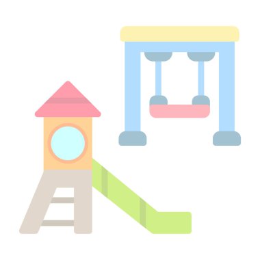 oyun parkı oyun alanı ikon vektör illüstrasyon tasarımı