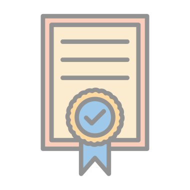 Sertifika simgesi, eğitim konsepti, vektör illüstrasyonu