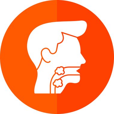 Erkek boğaz ikonu. Gırtlak kanseri vektör logosunun ağ için düz çizimi 