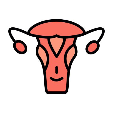Rahim anatomisi simgesinin vektör çizimi