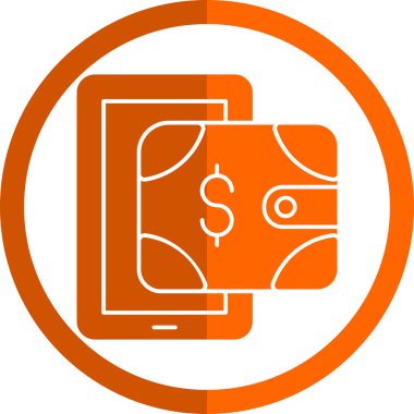 dijital cüzdan simgesi, vektör illüstrasyonu basit tasarım