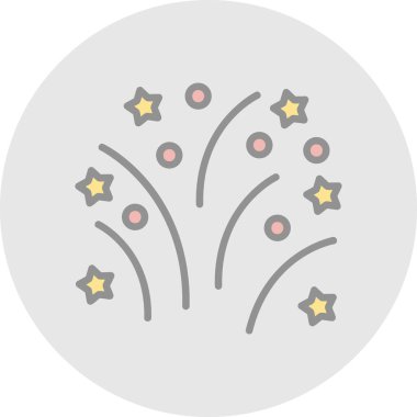 Havai fişek simgesi, vektör illüstrasyonu 