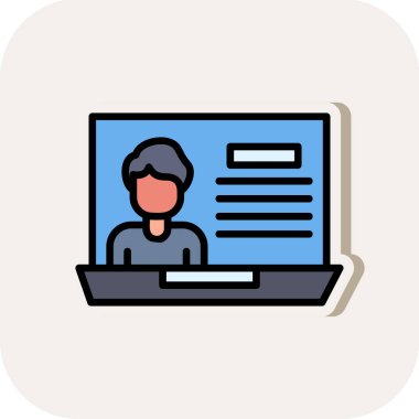 video vektör renk çizgisi simgesi