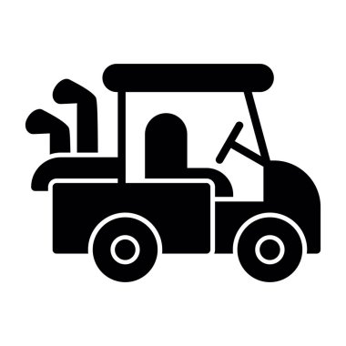 Golf Arabası simgesinin vektör illüstrasyonu