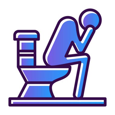 Tuvalet ikonu. ana hatlı adam tuvalet vektörü simgesi rengi düz izole edilmiş dış hat beyaz