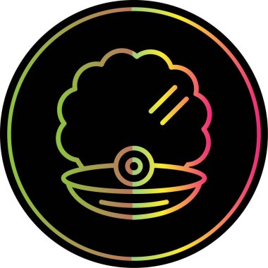 Kabuk kabuğu simgesinde inci, vektör illüstrasyonu