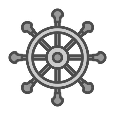 Direksiyon ikonu. Web için basit bir tekerlek vektör simgesi çizimi                    