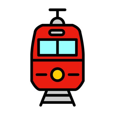 tren simgesi, vektör illüstrasyonu basit tasarım
