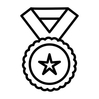 Yıldızlı madalya. Web simgesi basit illüstrasyon