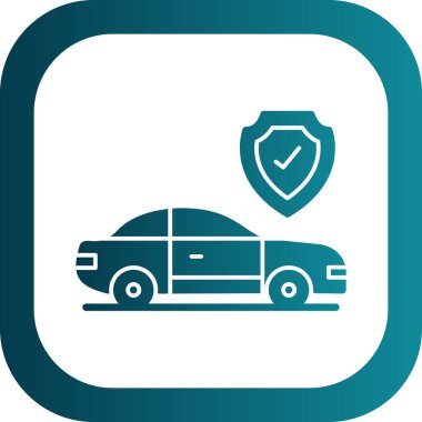 Araba sigortası web simgesi basit resimleme arkaplanı