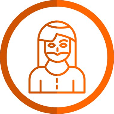 Sakallı kadın simgesi, vektör illüstrasyonu