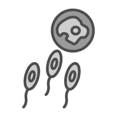 sperm vektör ikonu. stilde düz renk gri sembol, yuvarlak açılar, beyaz arkaplan