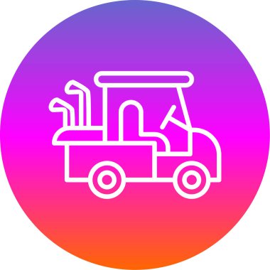 Golf Arabası simgesinin vektör illüstrasyonu