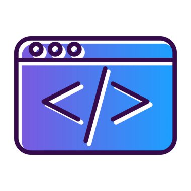 Kodlama simgesinin vektör illüstrasyonu 