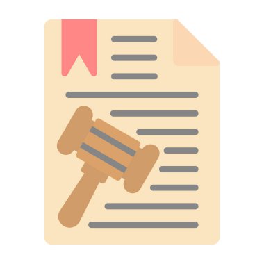 yasal belge düz simgesi