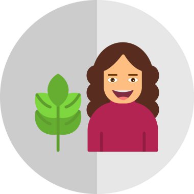 kadın karakter avatarı izole edilmiş simge