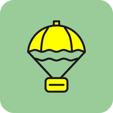 paraşüt ağ simgesi, vektör illüstrasyonu