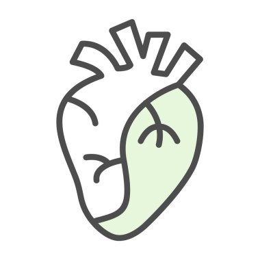 İnsan kalbi simgesi, vektör illüstrasyonu basit tasarım