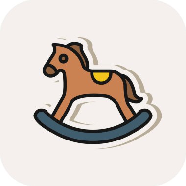 Sallanan at oyuncağı simgesi, vektör illüstrasyonu