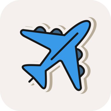 Tek izole edilmiş düzlem simgesinin vektör çizimi.