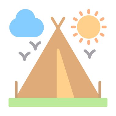 kamp çadırı vektör simgesi