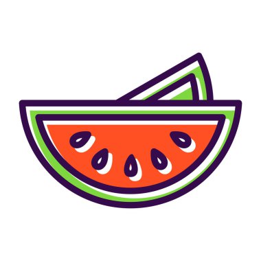 Karpuz düz ikon vektör çizimi             