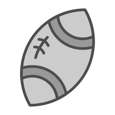 Düz stil rugby topu simgesi