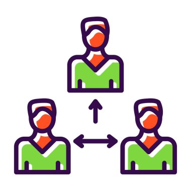 grup insanları ikon vektörü. İnce çizgi işareti. izole edilmiş sınır sembolü çizimi