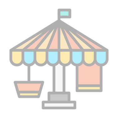 Lunapark atlıkarıncası, web basit illüstrasyon