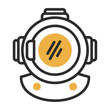 Dalış Miğferi simgesi vektör illüstrasyonu