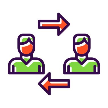 grup insanları simge vektör ana hatları çizimi