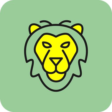 Aslan başı simgesi, vektör illüstrasyonu basit tasarım