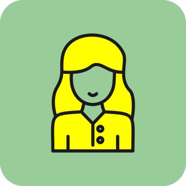 kız simgesi, vektör illüstrasyonu 