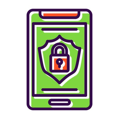 Güvenlik simgesinin vektör illüstrasyonu 