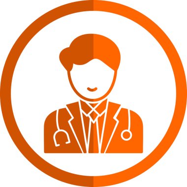 Doktor simgesi çizilmiş vektör çizimi basit tasarım