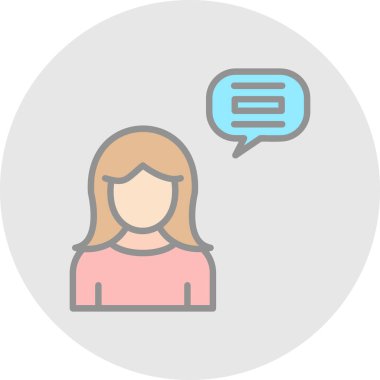 Kadın. Web simgesi vektör illüstrasyonu