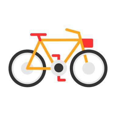 bisiklet düz simgesi, vektör illüstrasyonu