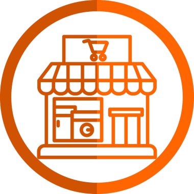 Dükkan. Web simgesi basit illüstrasyon