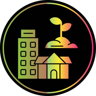 gökkuşağı şehir gradyan ikon vektör tasarımı