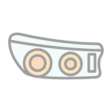 Baş Işığı simgesinin vektör illüstrasyonu