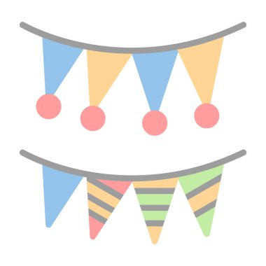 karnaval çelenkleri simgesi, vektör illüstrasyonu