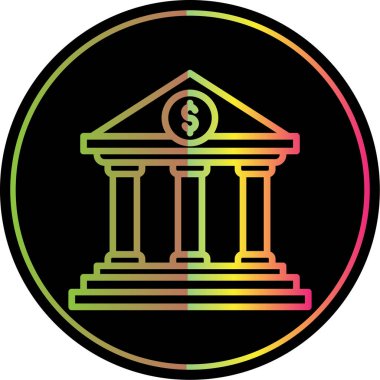 Banka binası vektör simgesi. biçim düz semboldür 