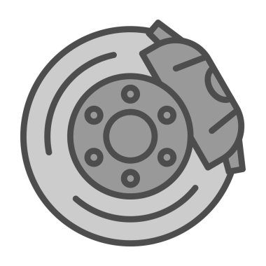 Fren disk simgesi basit tasarım çizimi