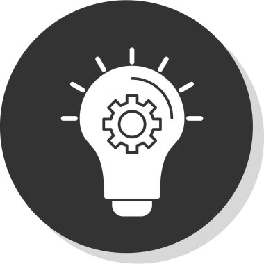 fikir glyph düz vektör simgesi