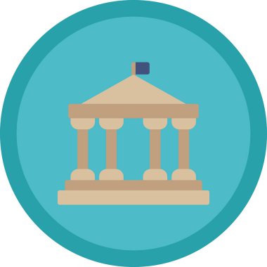 Parlamento binası simgesi, vektör illüstrasyonu basit tasarım