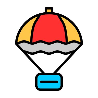 paraşüt ağ simgesi, vektör illüstrasyonu