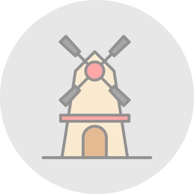 Yel değirmeni ağ simgesi, vektör illüstrasyonu 