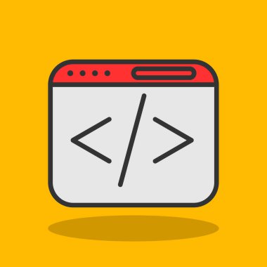 Web kodlama simgesi. düz tasarım biçimi 