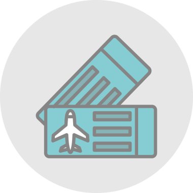 Uçak biletleri renkli vektör simgesi