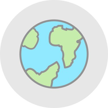 dünya düz simgesi, vektör illüstrasyonu